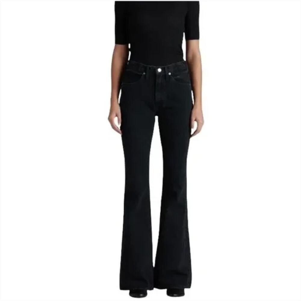 Edwin Black Flare Wide Leg Jeans High-Waisted